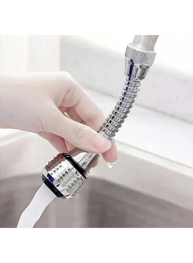 Silvery 360 Degree Rotating Splash Proof Kitchen Faucet Aerator with Adjustable Water Saving Nozzle - Image 2